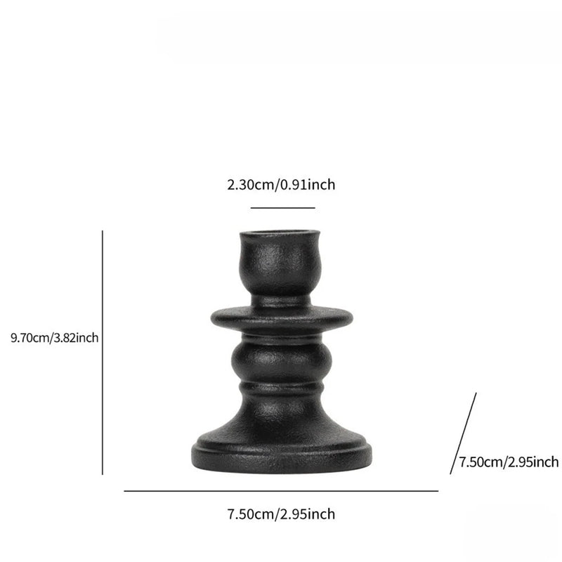 Elsa Candle Holder Short | Black