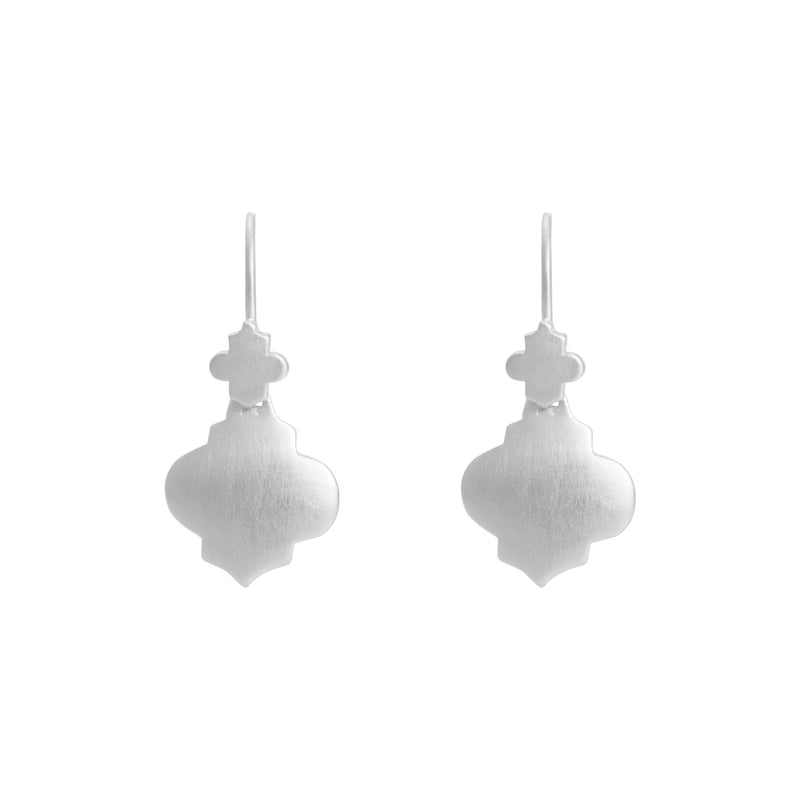 Fairley | Silver Mini Moroccan Drop Earrings