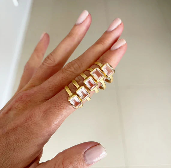 Fairley | Rose Quartz Deco Ring