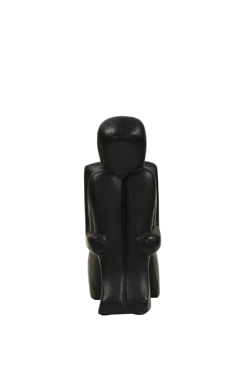 Wooden Sitting Figure | Black