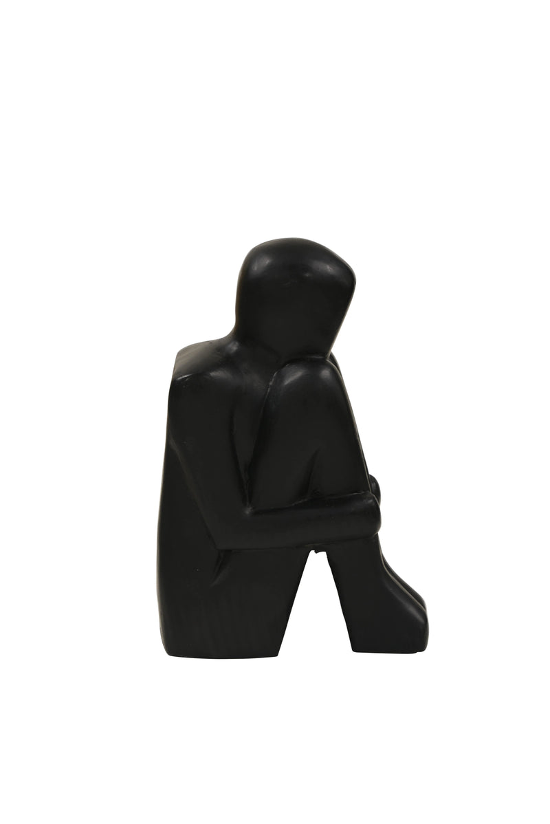 Wooden Sitting Figure | Black