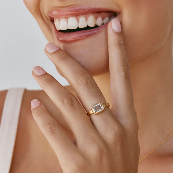 Fairley | Aquamarine Deco Ring