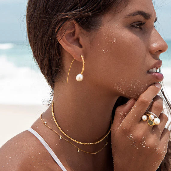 Fairley | Pearl & Green Sapphire Ring