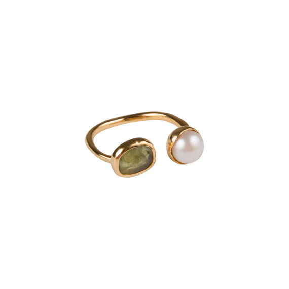 Fairley | Pearl & Green Sapphire Ring