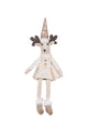 Eldina Velvet Sitting Deer Girl | Cream