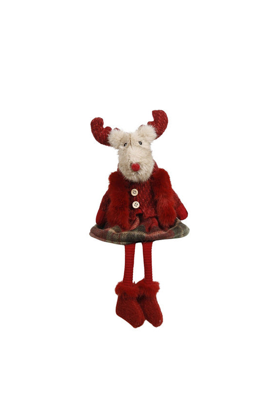 Miss Moose Sitting | Red+Taupe