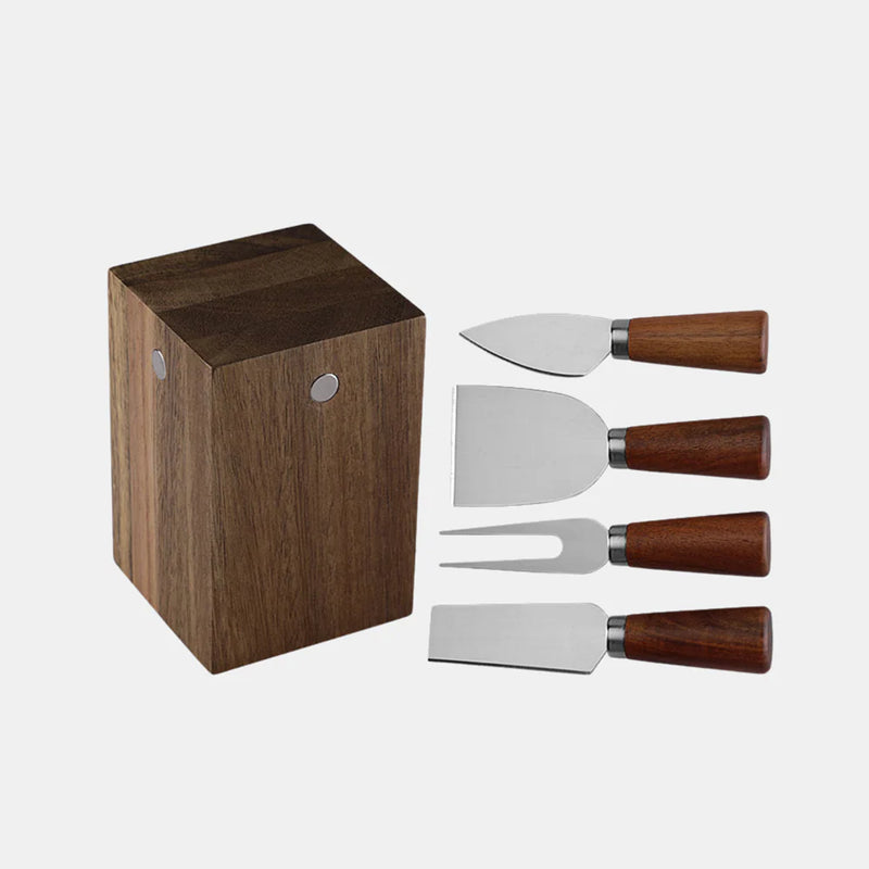 Corey Cheese Knife Block | Silver