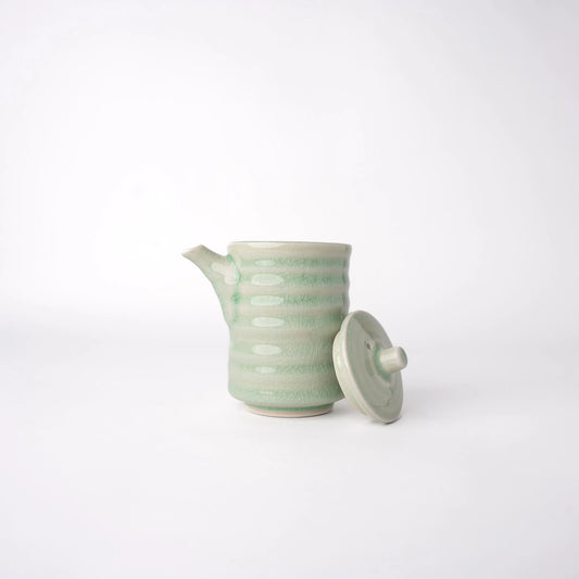 Naibu | Celadon Ribbed Soy Pot - Green