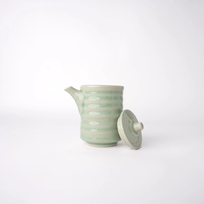 Naibu | Celadon Ribbed Soy Pot - Green