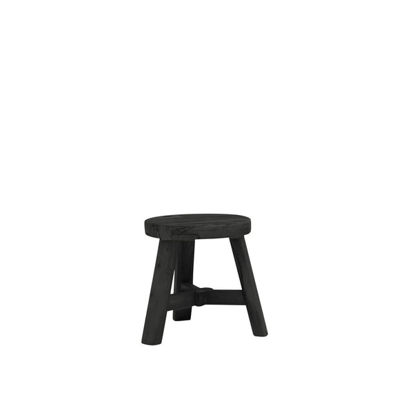 Parq Round Wooden Foot Stool  Black
