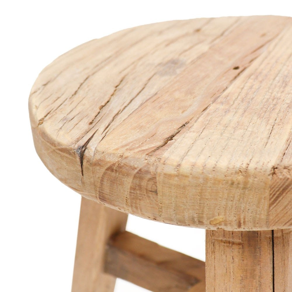 Parq Round Wooden Foot Stool  Natural 