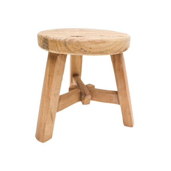 Parq Round Wooden Foot Stool  Natural 