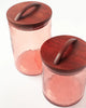Hammered Glass Canisters with Wood Lid - Small