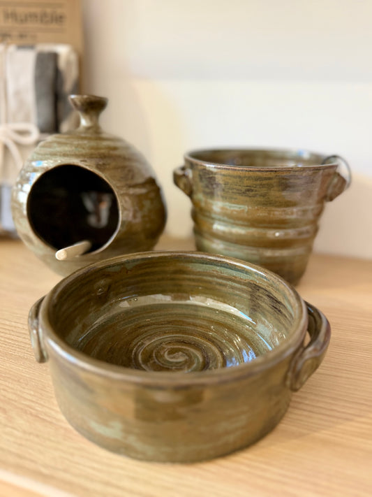 Magnolia Lane Ceramics | Cheese Baker Dish - Green