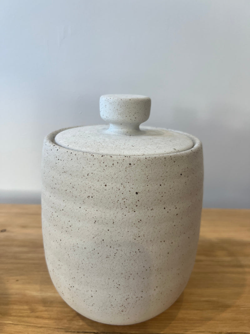 Zen Ceramic Canister | 23cm Sandy White