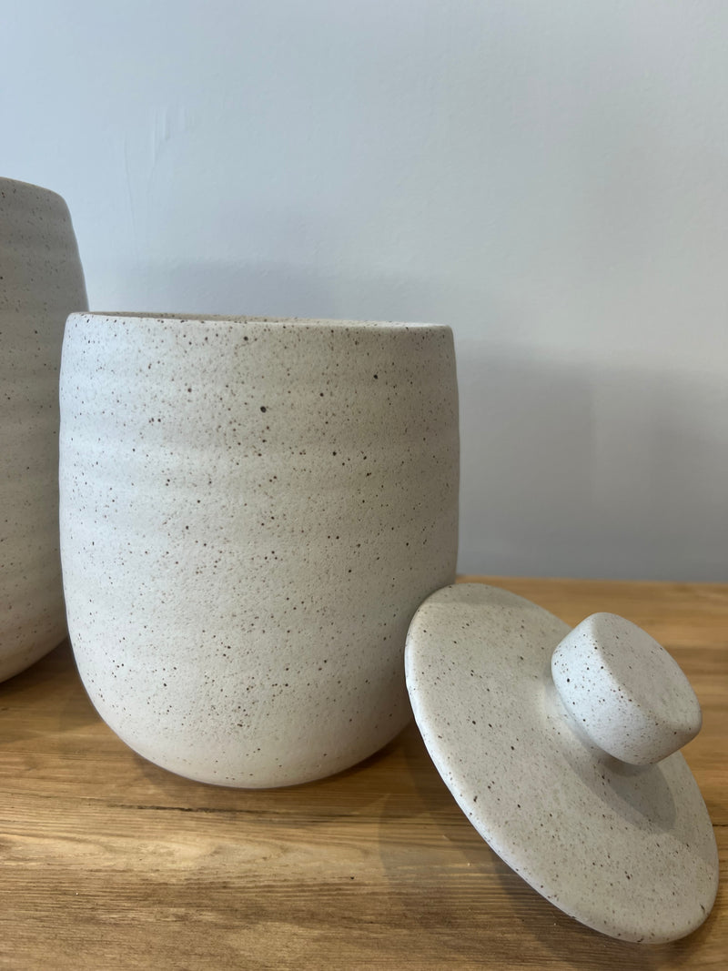 Zen Ceramic Canister | 23cm Sandy White