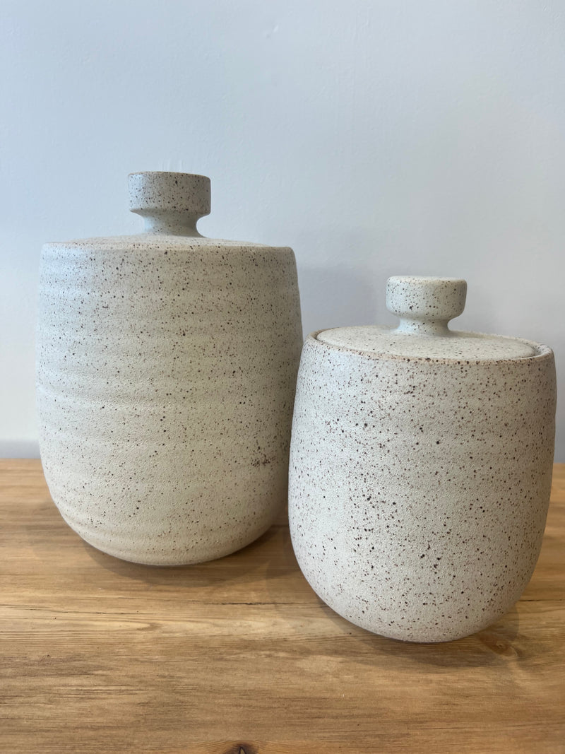 Zen Ceramic Canister | 29cm Sandy Beige