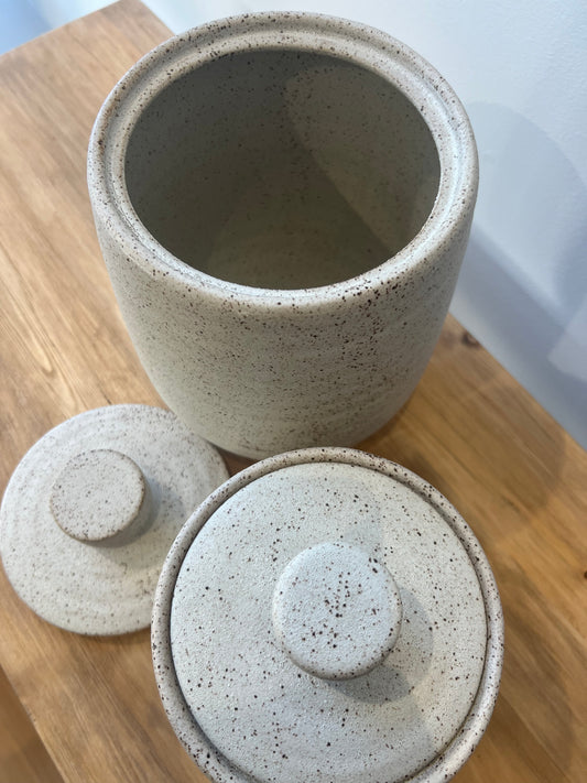 Zen Ceramic Canister | 29cm Sandy Beige