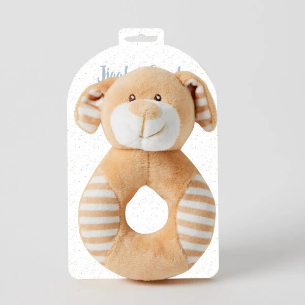Jiggle & Giggle Animal Rattle | Brown Dog