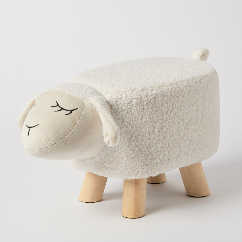 Jiggle & Giggle  Lamb Boucle' Kids Stool
