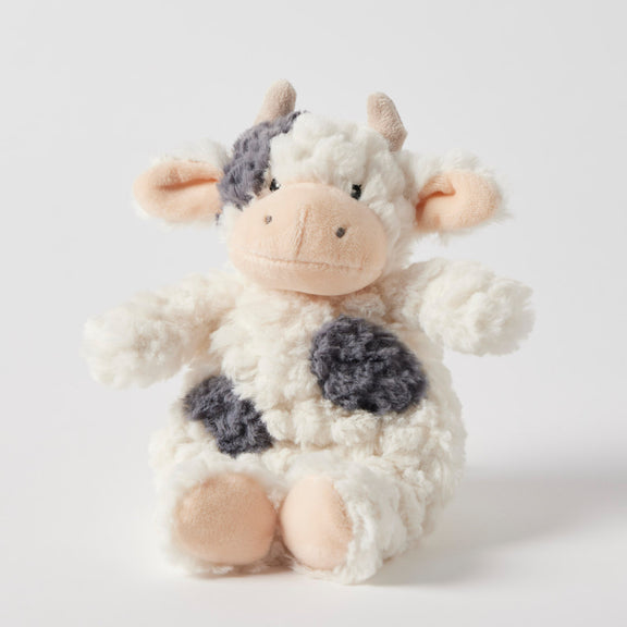 Jiggle & Giggle Moo Cow Soft Toy Off White with Grey Patches