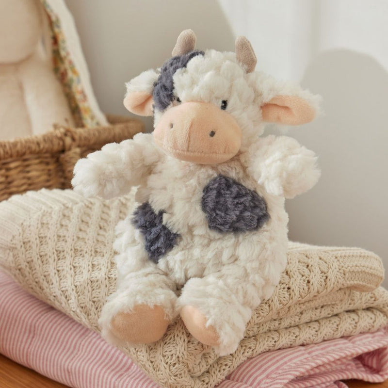 Jiggle & Giggle Moo Cow Soft Toy Off White with Grey Patches