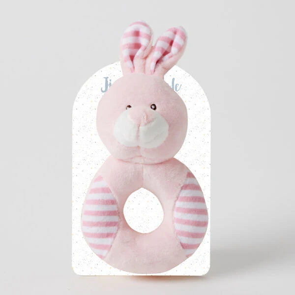Jiggle & Giggle Animal Rattle | Pink Bunny