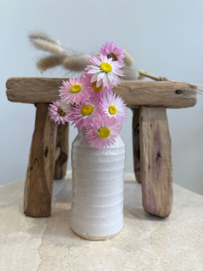 Pottery Mini Vase | White