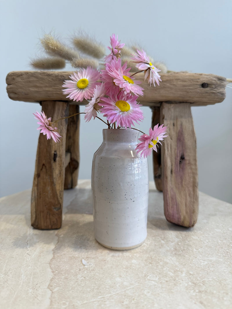 Pottery Mini Vase | White