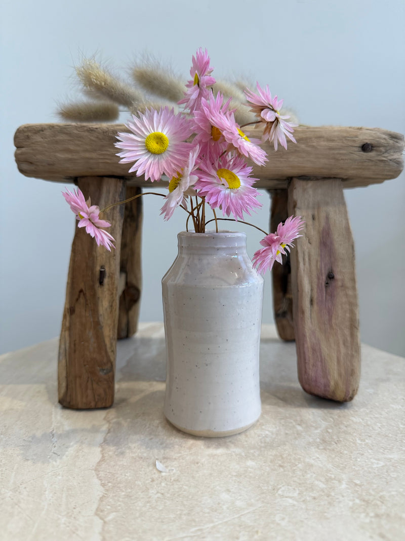 Pottery Mini Vase | White