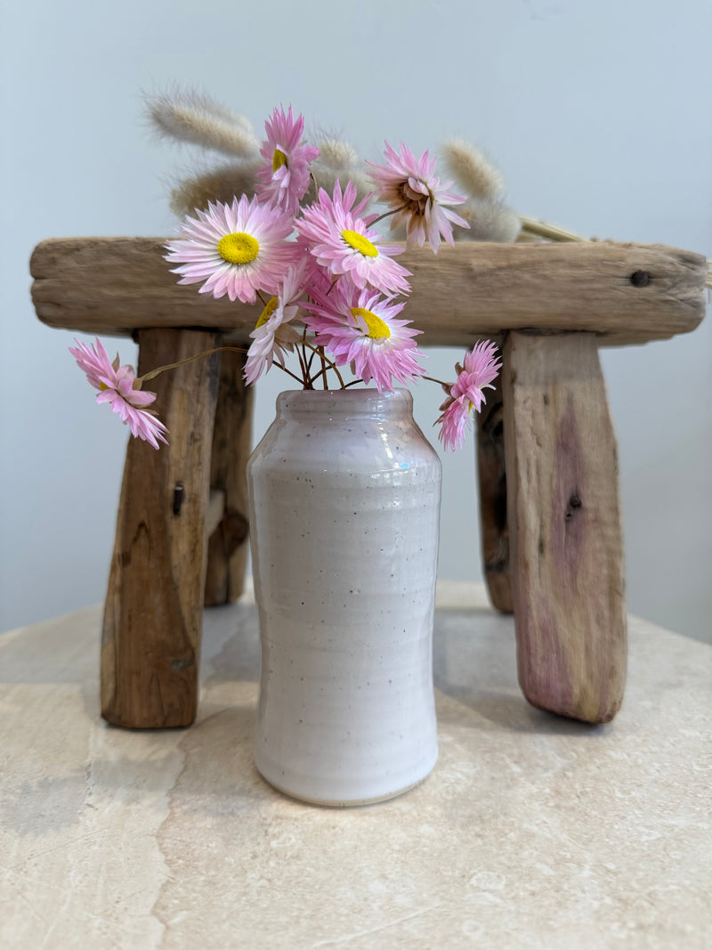 Pottery Mini Vase | White