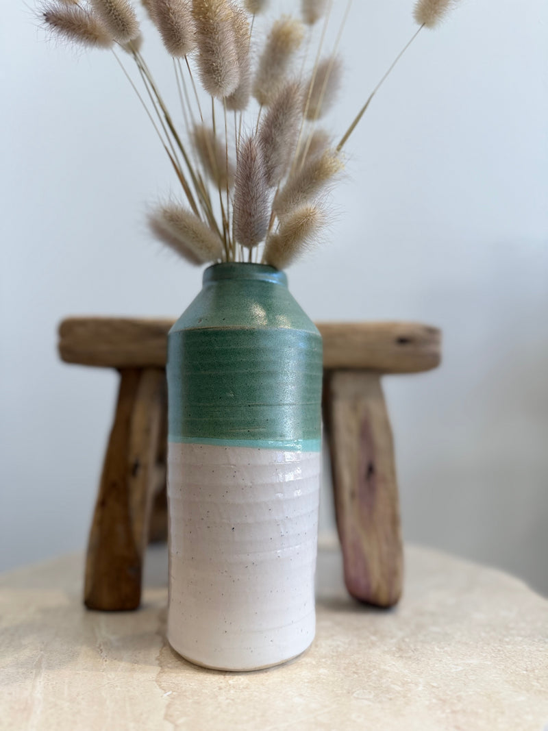 Pottery Green Vase | Large