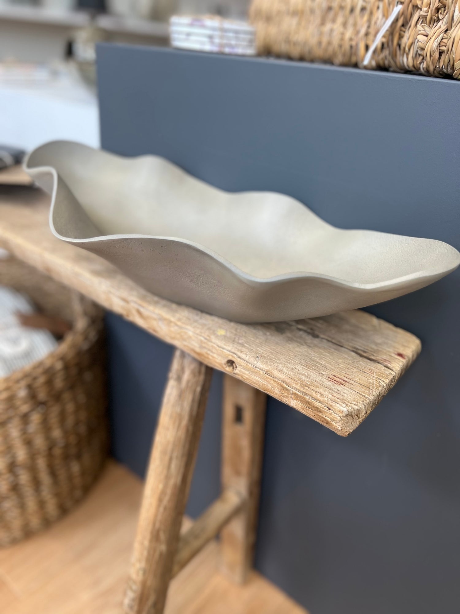 Kona Wavy Oval Dish | Grey