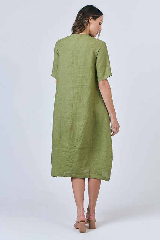 Naturals Linen Dress | Moss