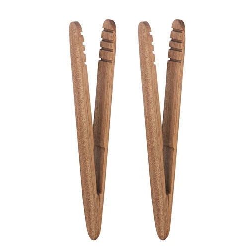 Ladelle Gather Wooden 2pk Tongs 