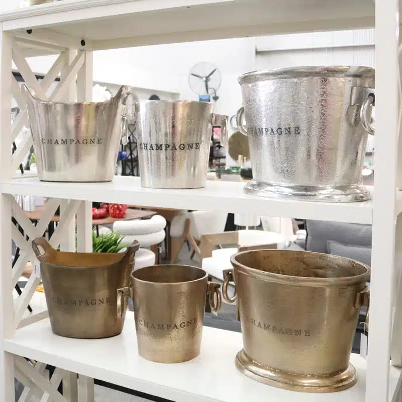 Round Champagne Bucket | Raw Gold