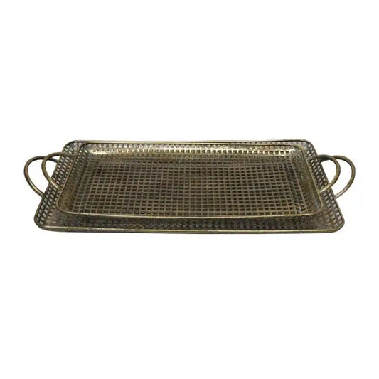 Mesh Metal Tray | Raw Gold - Small