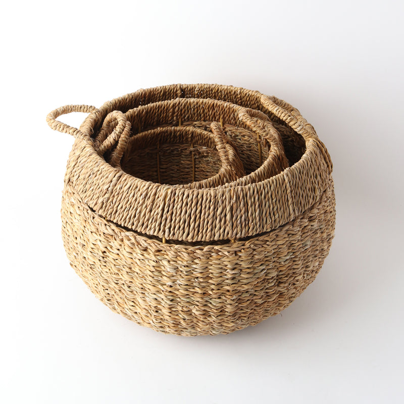 Le Forge Seagrass Round Baskets 