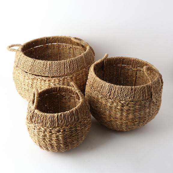 Le Forge Seagrass Round Baskets 
