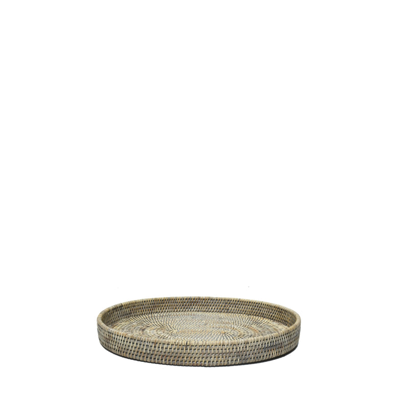 Rattan Oval Closed Tray | Autumn Grey
