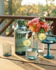 Handblown Hammered Glass Carafe with Glass