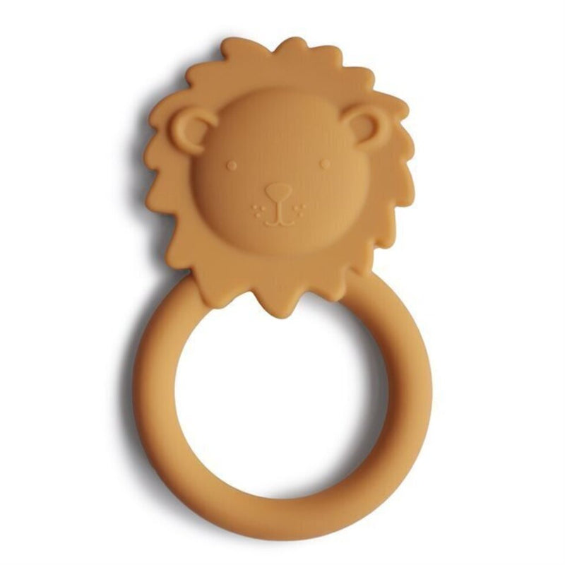 Mushie Teether Lion - Soft Yellow