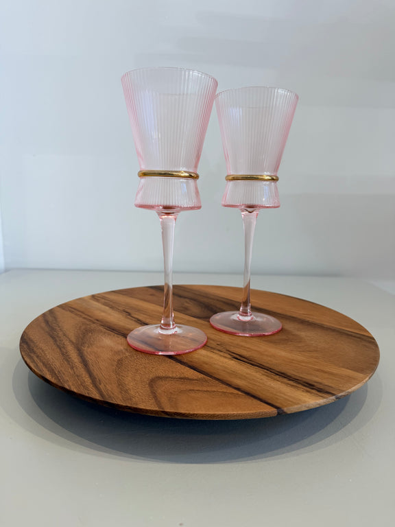 Pink Gold Neck Wine Glass 