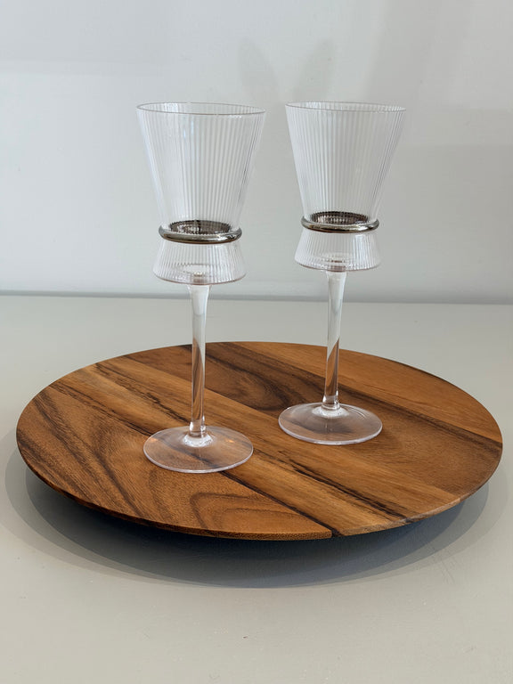 Silver Rim Wine Glass