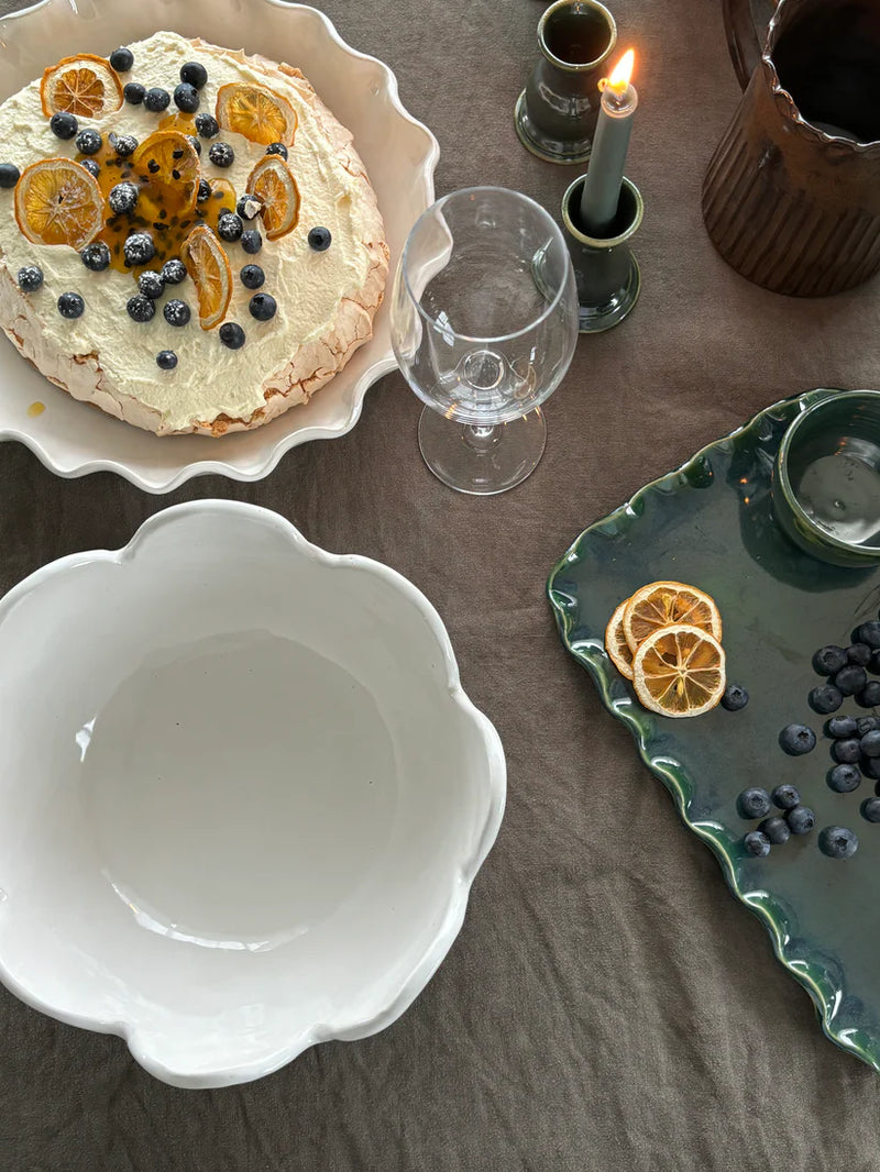 Magnolia Lane Scalloped Salad Bowl