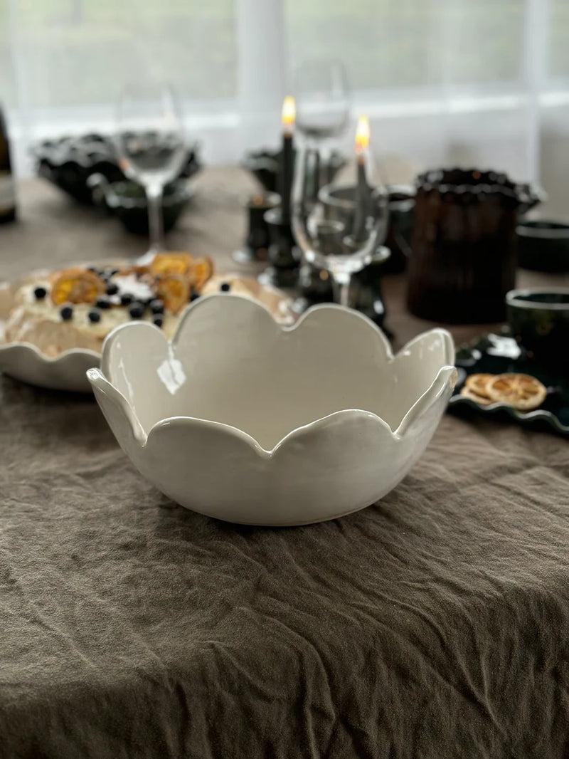 Magnolia Lane Scalloped Salad Bowl