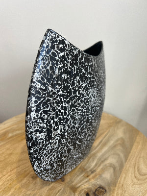 Mai Tai Egg Shell Vase In Black & White Pattern