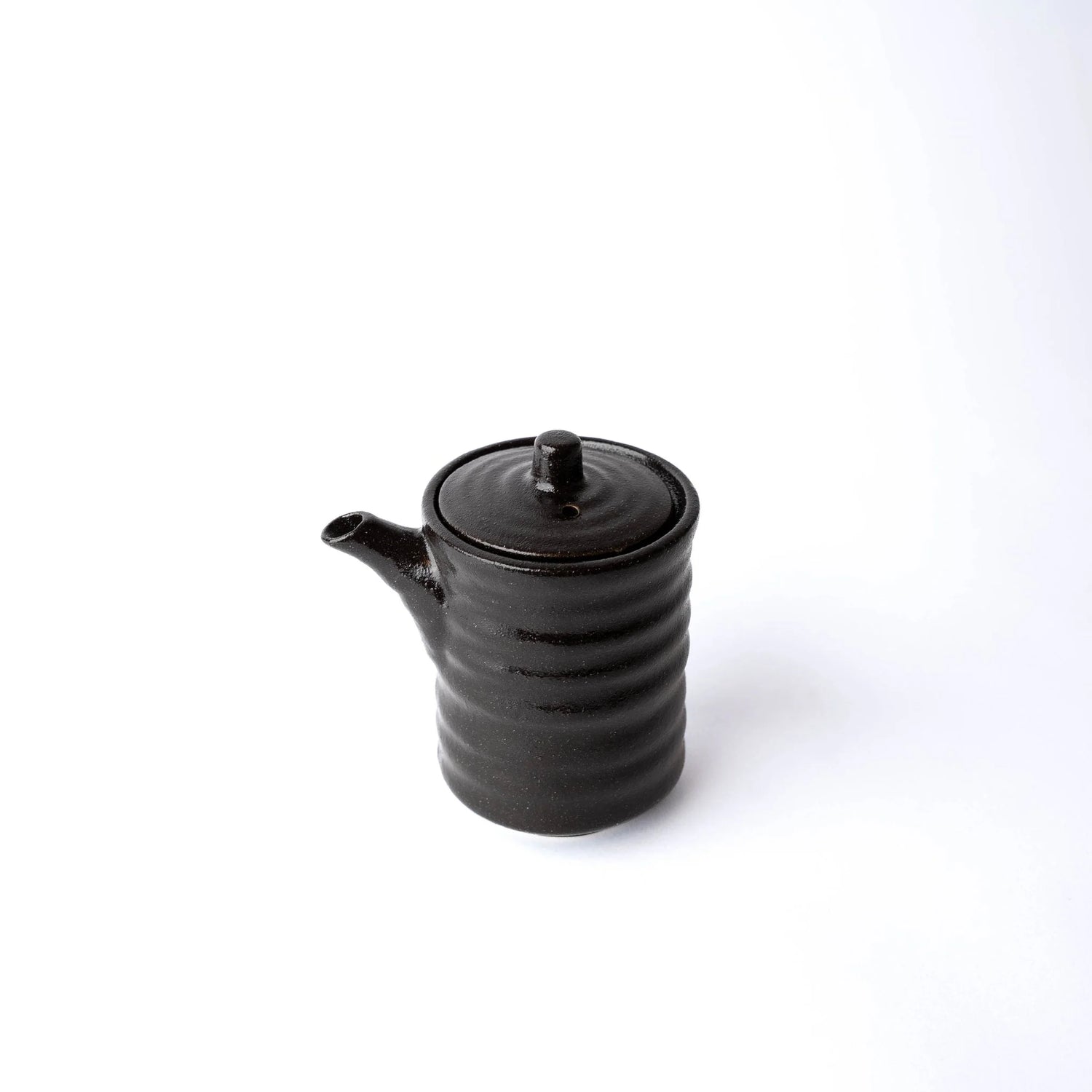 Naibu | Ribbed Soy Pot - Black Glaze