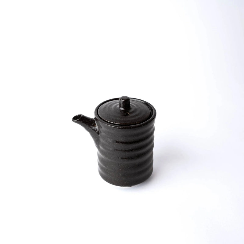 Naibu | Ribbed Soy Pot - Black Glaze
