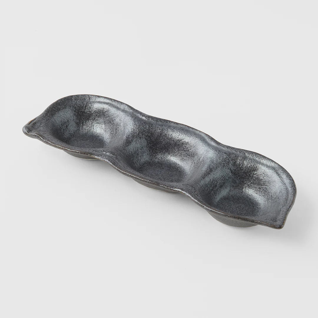Naibu | Triple Pod Sauce Dish - Black